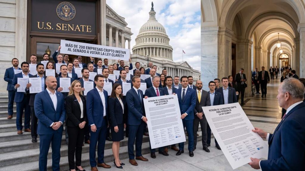 Más de 200 empresas del sector criptográfico solicitan a los líderes del Senado de EE. UU . aprobar la Ley CLARITY.