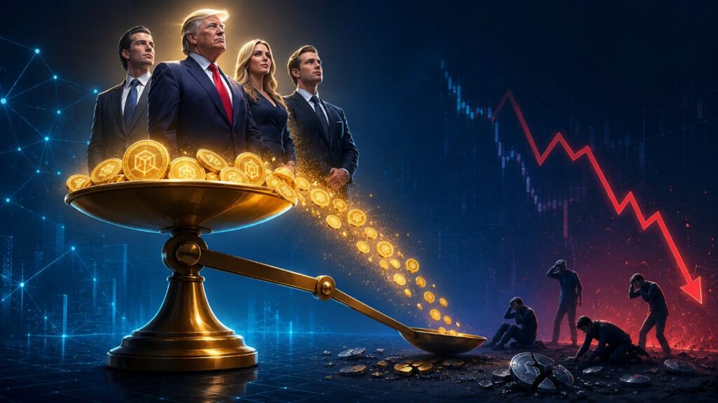 Empresas cripto vinculadas a Trump habrían generado $2.3B en ganancias familiares mientras compradores retail enfrentaron fuertes pérdidas.