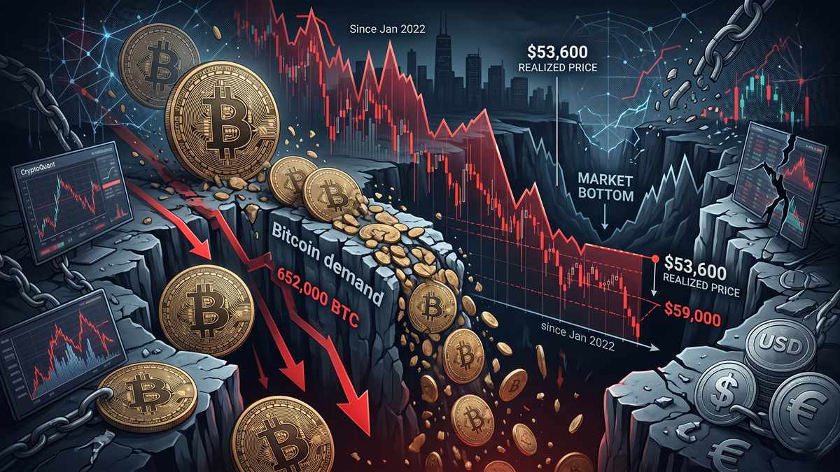 La contracción en la demanda de Bitcoin con una caída de 652,000 BTC retrasa la confirmación del fondo del mercado
