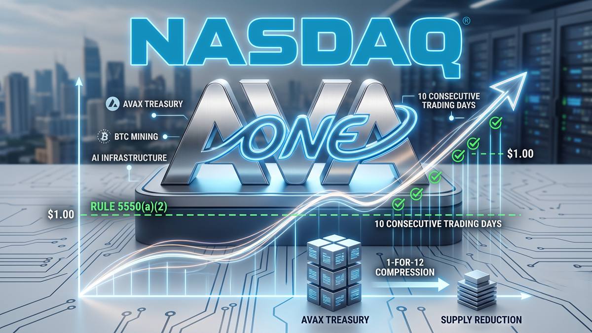 AVAX One Technology recupera el cumplimiento del precio mínimo de cotización de Nasdaq