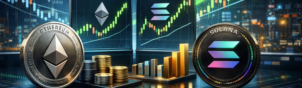 Los ETF de Ethereum y Solana muestran una inusual sesión positiva