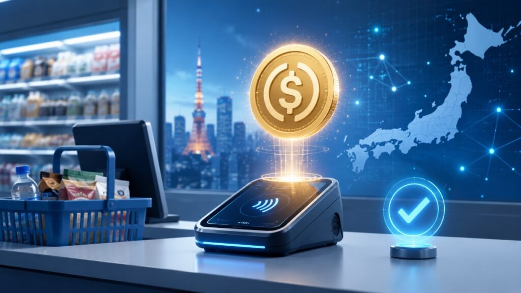 HashPort, KDDI y Lawson probarán pagos con stablecoin en yenes en una tienda de Tokio durante agosto.