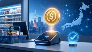 HashPort, KDDI y Lawson probarán pagos con stablecoin en yenes en una tienda de Tokio durante agosto.