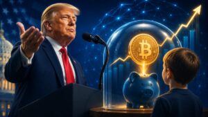 Trump llamó “poderosas” a las criptomonedas al lanzar cuentas de inversión infantiles, mientras sus negocios familiares cripto enfrentan escrutinio.