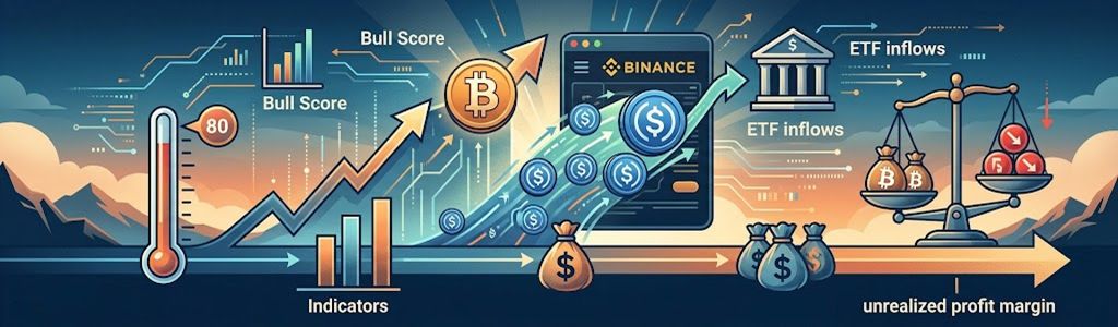 CryptoQuant observa primeras señales de un nuevo ciclo alcista de Bitcoin a medida que mejoran la demanda, la liquidez y los indicadores de valoración. Su Bull Score saltó a 80, mientras ocho de diez indicadores monitoreados se volvieron alcistas.