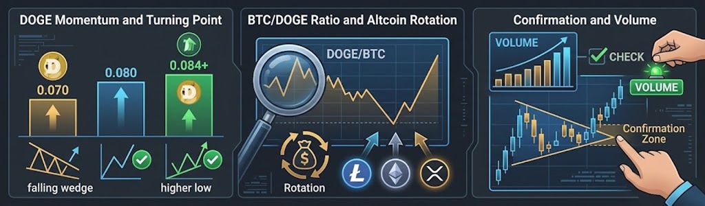 Josh Olszewicz afirma que el ratio DOGE/BTC se acerca a una zona técnica potencialmente importante después de años de descenso.