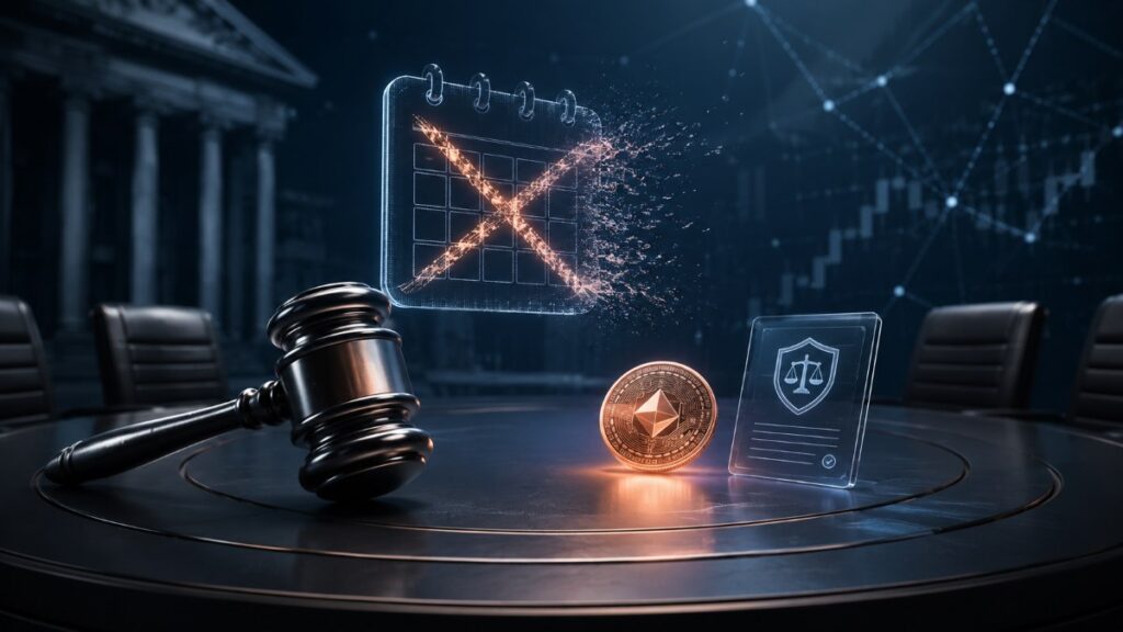 La SEC cancela su reunión del 14 de agosto sobre reglas para ofertas cripto y retrasa la revisión sin retirar la propuesta.