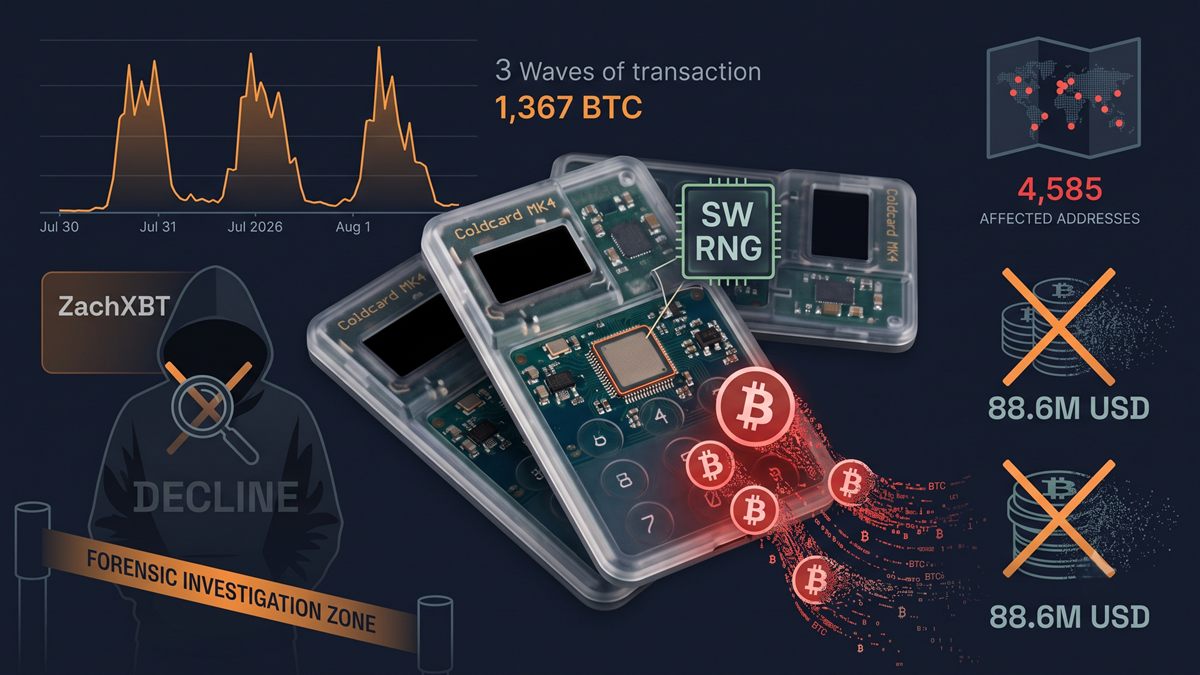 ZachXBT- hackeo de $88 millones en Bitcoin de Coldcard-