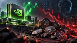 Los tokens cripto de IA siguen 70%-90% por debajo de máximos pese a los $96,2B de ingresos trimestrales de Nvidia, exponiendo una brecha de captura de valor.
