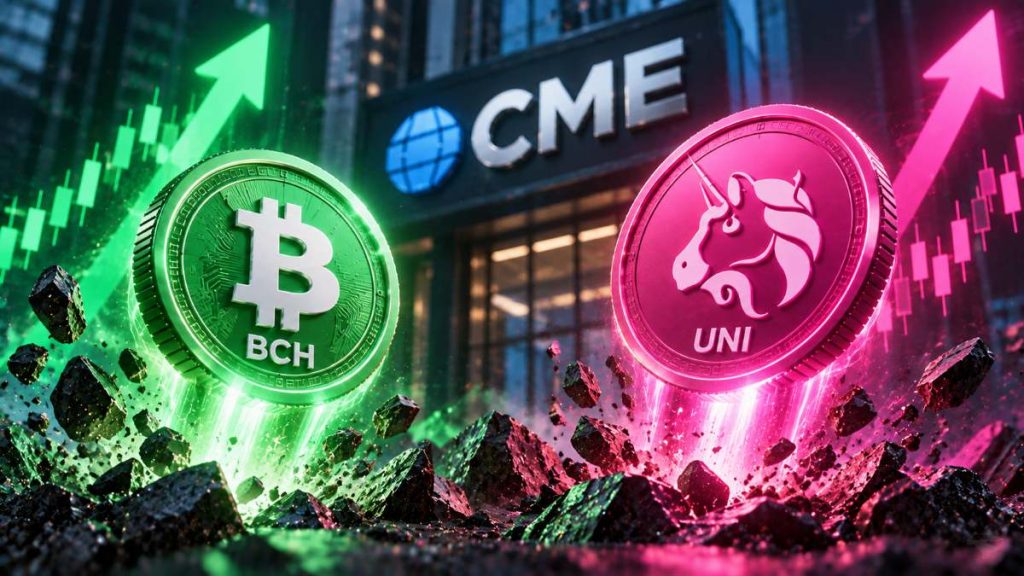 Bitcoin Cash sube 31% y Uniswap 14% tras los planes de CME de lanzar futuros de BCH y UNI el 19 de octubre, sujetos a revisión.