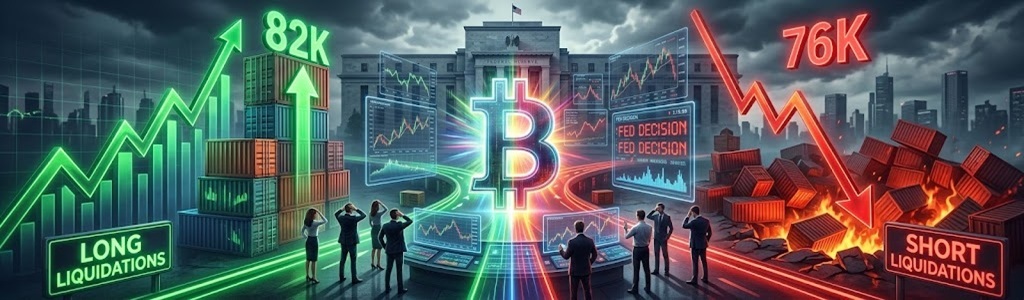 Bitfinex observa un riesgo de liquidaciones concentrado en $82.000 por encima y $75.000–$76.000 por debajo.