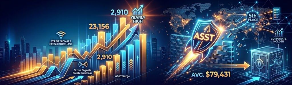 Strive ha insinuado otra compra de Bitcoin después de alcanzar los 23.156 BTC tras una adquisición de $143 millones.