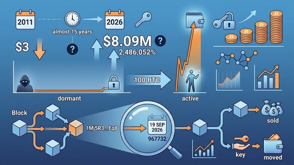 Una Billetera de Bitcoin Despierta Tras Casi 15 Años y Transfiere 100 BTC