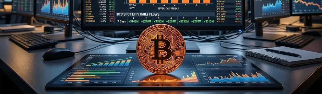 Los ETF de Bitcoin extienden su racha de siete días con entradas