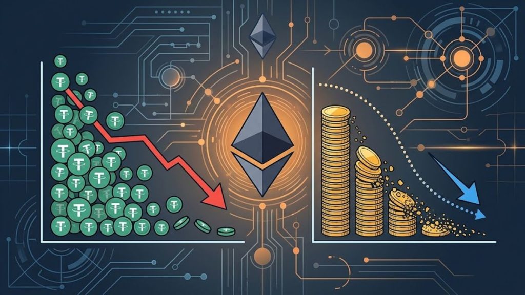 Ethereum Registra Una Fuerte Caída En Las Billeteras De USDT Mientras Las Comisiones Se Desploman