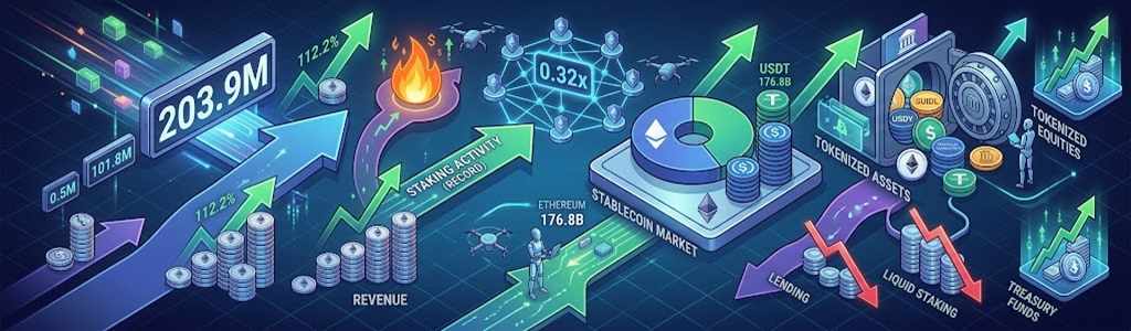 Ethereum alcanza un récord de 203,9M