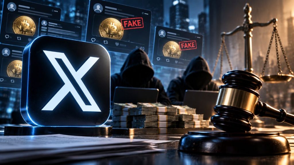 X demanda a dos hombres por una presunta red de cuentas sobre Bitcoin que manipuló engagement y generó más de £207,000 en pagos.