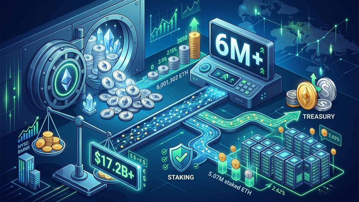 Las reservas de ETH de Bitmine Immersion superan los 6 millones y sus tenencias totales alcanzan los $17.200 millones