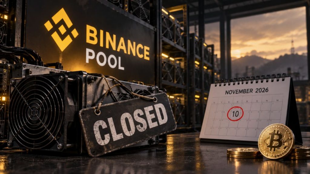 Binance cerrará su pool de minería el 10 de noviembre tras más de seis años, junto con Pool Savings, Cloud Mining y servicios asociados.