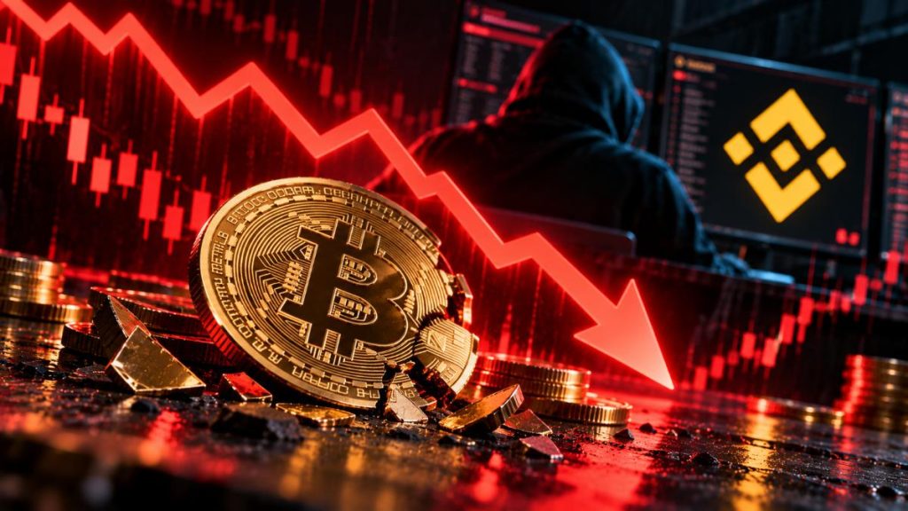 Bitcoin cae por debajo de $77.000 mientras la brecha de Binance por $6,3 mil millones coincide con $1,57 mil millones en liquidaciones cripto.