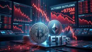Las salidas de los ETF de Bitcoin y Ethereum en octubre se aproximan a un total combinado de $1B