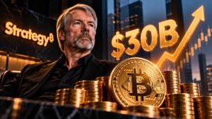 Michael Saylor afirma que Strategy podría crear hasta $30 mil millones en crédito digital para financiar futuras compras de Bitcoin mediante valores preferentes.