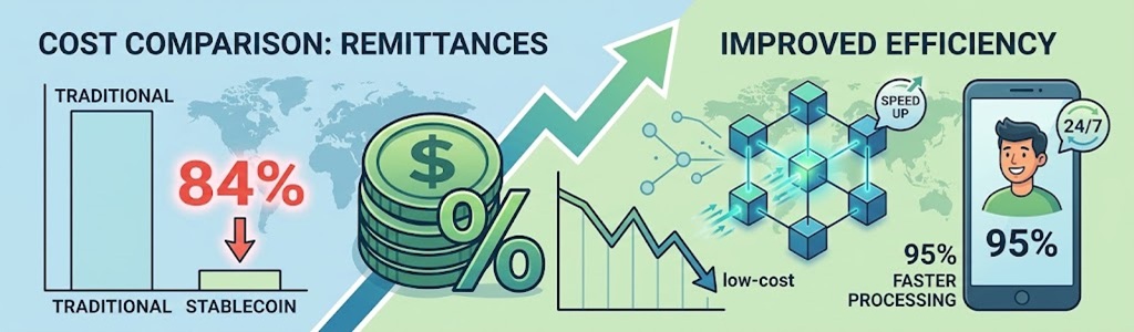 Las remesas financiadas con stablecoins tienen un costo medio del 1%, frente al 6,36% de las transferencias tradicionales, según datos de Borderless.xyz.
