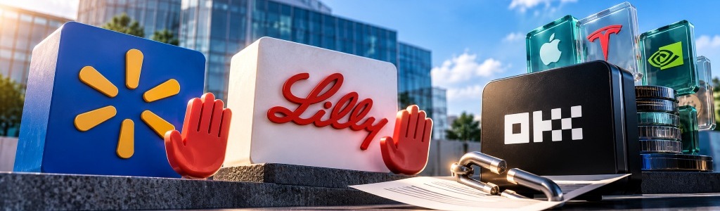 Walmart y Eli Lilly se sumaron a compañías que objetan versiones tokenizadas de sus acciones en OKXICE