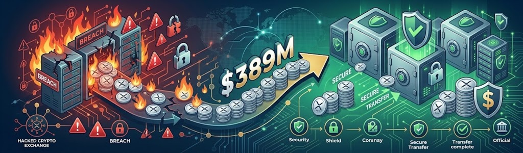 Ripple transfirió un total de 310 millones de XRP, valorados en aproximadamente $389 millones, mediante tres transacciones realizadas el 30 de octubre.