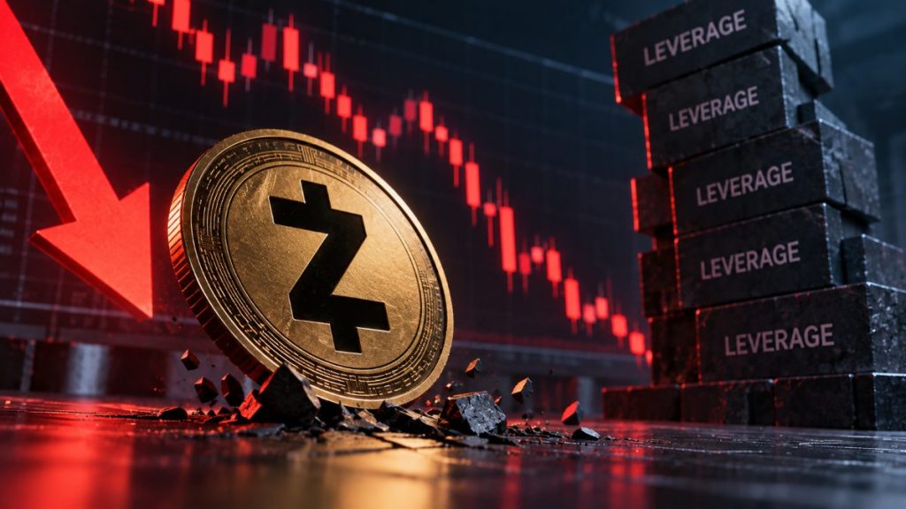 Zcash cae casi 12% tras un fuerte rally mientras se liquidan posiciones long y el elevado leverage amplifica la volatilidad de ZEC.