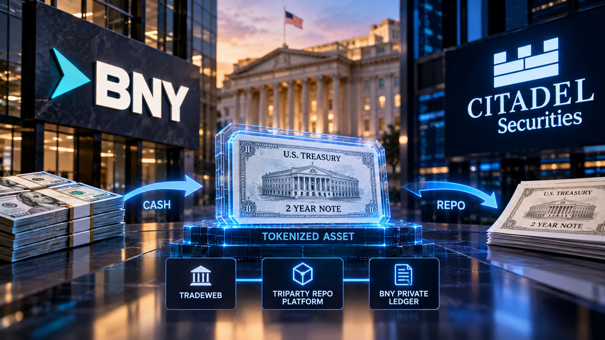 BNY y Citadel completan una operación pionera de repos con bonos del Tesoro tokenizados