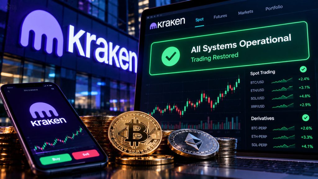 Kraken restablece las operaciones spot y de derivados tras una interrupción de una hora