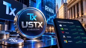 La plataforma RWA Tx lanza la stablecoin USTX para su mercado de acciones tokenizadas