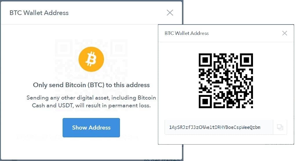 Deposit Bitcoins at Coinbase
