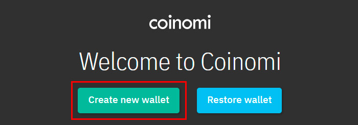 crear nuevo coinomi wallet
