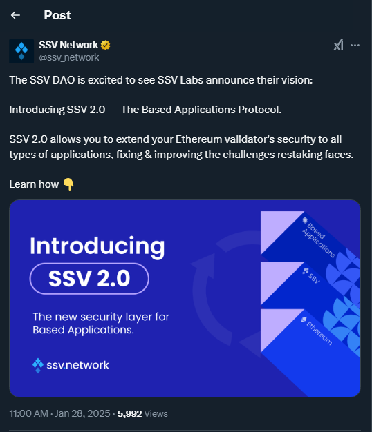SSV Network Lanza la Actualización 2.0 para Potenciar Ethereum Con ...