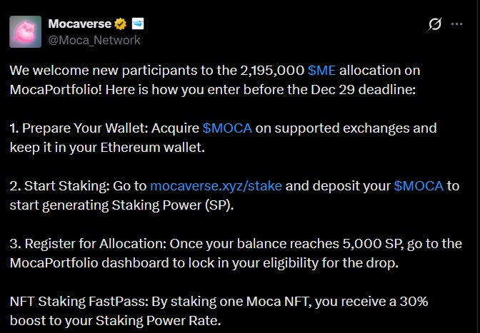 Moca Network Debuts MocaPortfolio, Taps Magic Eden Token for First ...