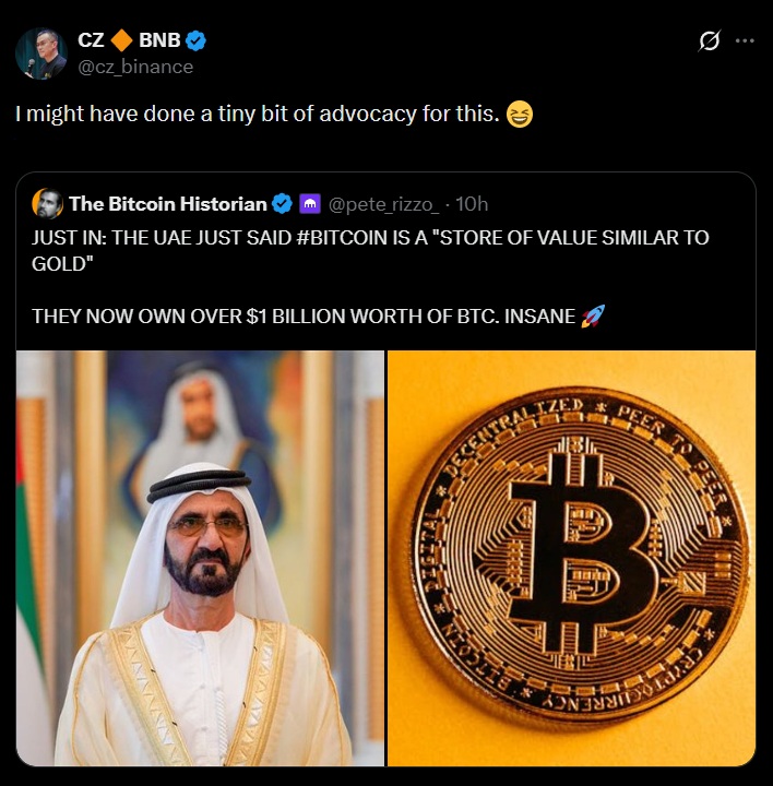 CZ Says He Helped Shape UAE’s Move Into Large‑Scale Bitcoin Mining ...