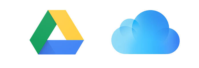 iCloud on iOS devices and Google Drive on Android devices