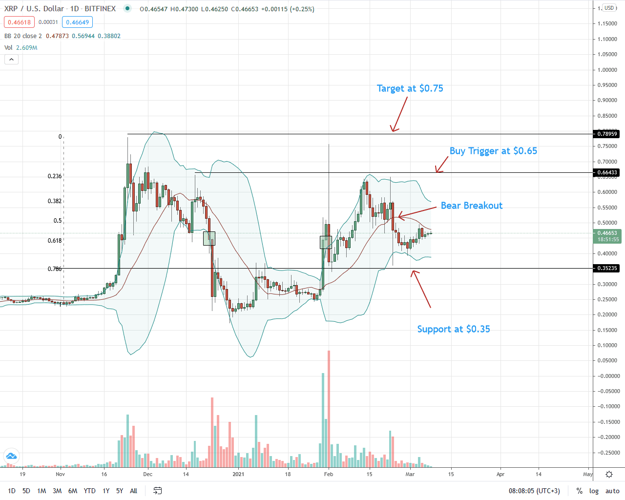 Ripple Daily Price Chart for Mar 8