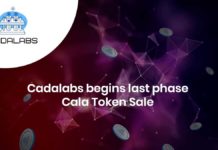 Cadalabs kicks off last Phase Token Sale with less than 1 million Cala tokens