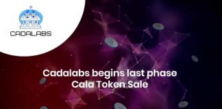 Cadalabs kicks off last Phase Token Sale with less than 1 million Cala tokens