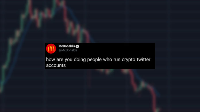 McDonalds jokes with cryptocurrency users on its twitter account