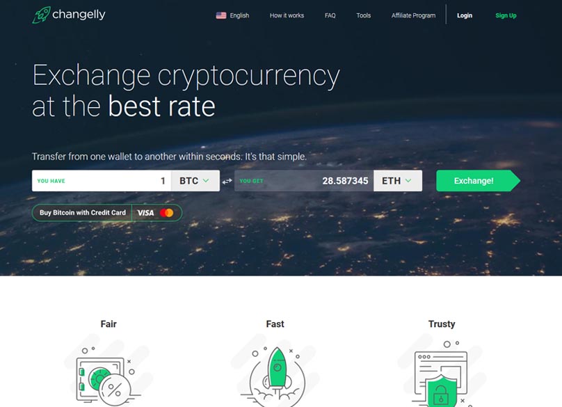 Changelly review interface