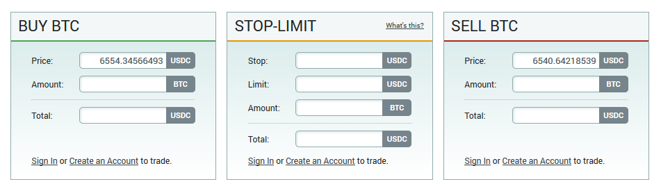 poloniex interface