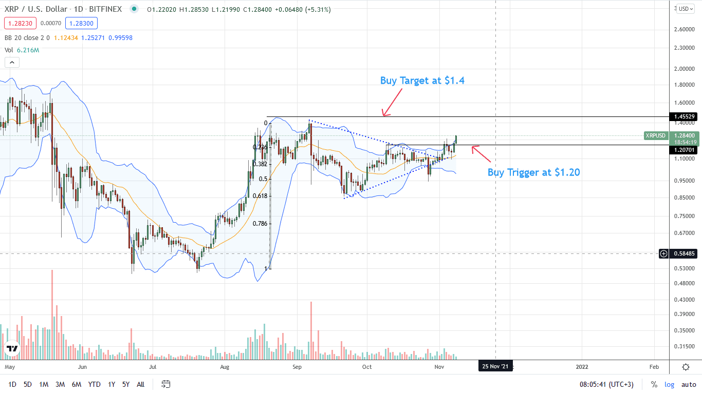 Ripple Daily Price Chart for November 8