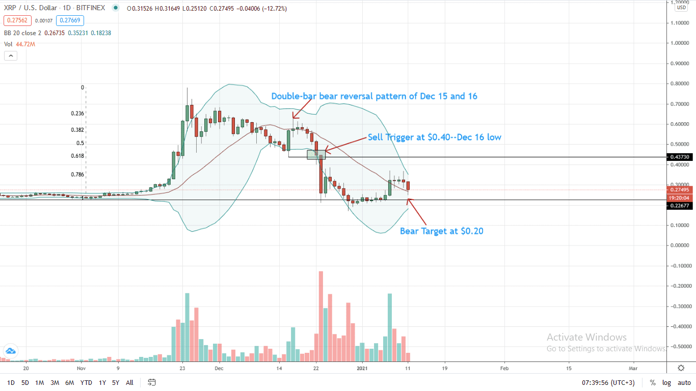 Ripple Price Daily Chart for Jan 11
