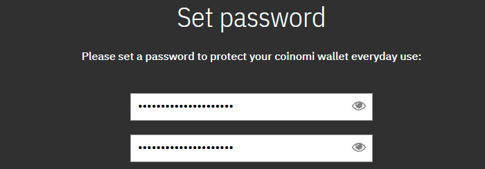 coinomi wallet password